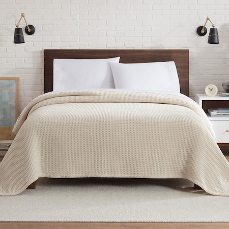 Monarch Brands Aston & Arden Waffle Blanket - Queen, Beige P-BLT-WFL-QN-BG